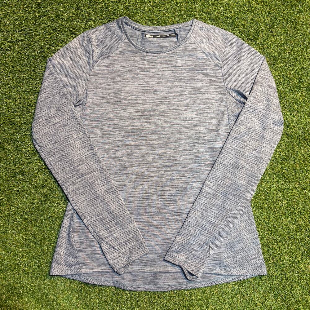 REI Co-op Womens Long Sleeve Lightweight Blue and Grey Base Layer Shirt Size Sm